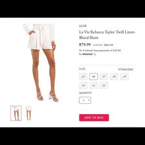 La Vie Rebecca Taylor Twill Linen-Blend Short